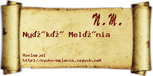 Nyókó Melánia névjegykártya